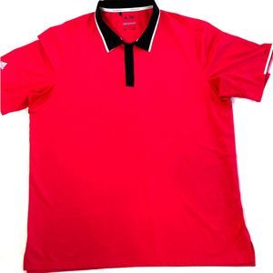 Adidas Climacool Golf Polo Red Mens XL Button Collar